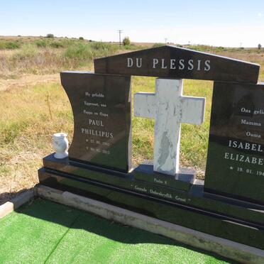 PLESSIS Paul Phillipus, du 1943-2013 &amp; Isabella Elizabeth 1945-