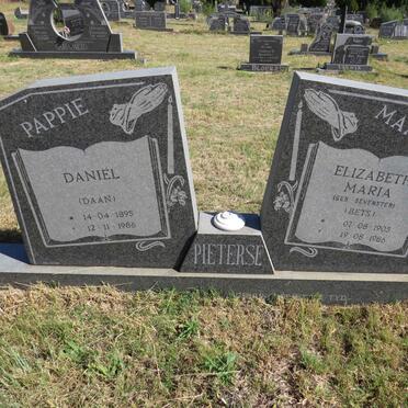 PIETERSE Daniel 1895-1986 &amp; Elizabeth Maria SEVENSTER 1905-1986
