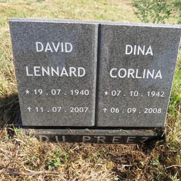 PREEZ David Lennard, du 1940-2007 &amp; Dina Corlina 1942-2008