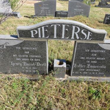 PIETERSE Henry Russell-Brett 1921-1965 &amp; Esther Emmerentia SCHOEMAN 1919-2006