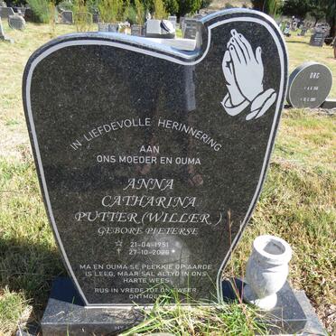 PUTTER Anna Catharina WILLER nee PIETERSE 1951-2020