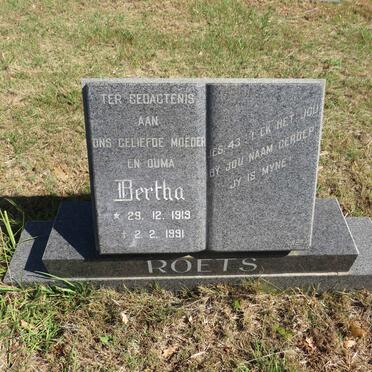 ROETS Bertha 1919-1991