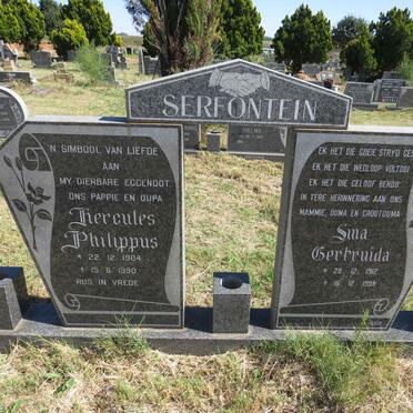 SERFONTEIN Hercules Philippus 1914-1990 &amp; Sina Gertruida 1912-1999