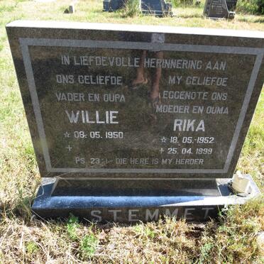 STEMMET Willie 1950- & Rika 1952-1999