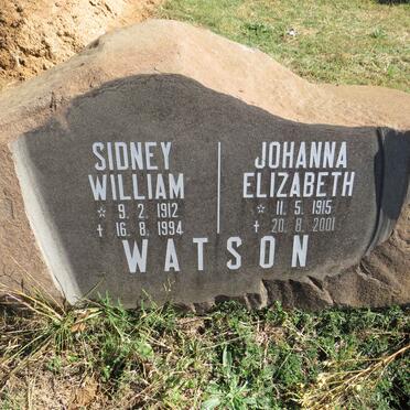 WATSON Sidney William 1912-1994 & Johanna Elizabeth 1915-2001