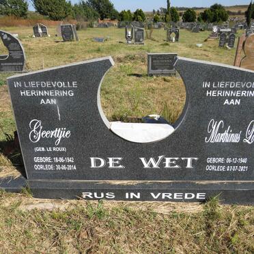 WET Marthinus Louis, de 1940-2021 &amp; Geertjie LE ROUX 1942-2014