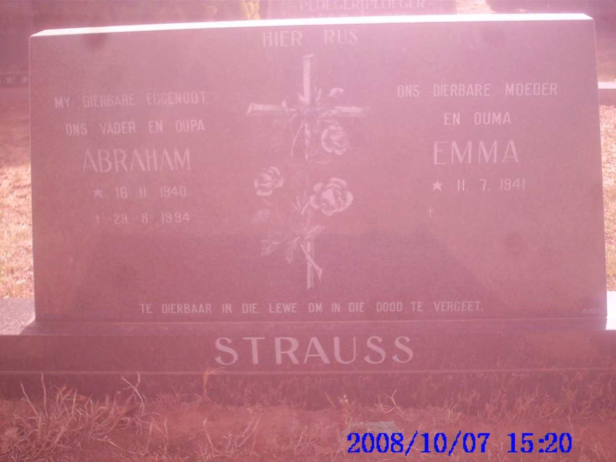 STRAUSS Abraham 1940-1994 &amp; Emma 1941-