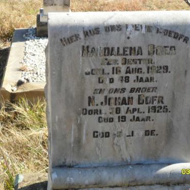 BOER Magdalena  nee BESTER ?-1929 :: BOER N. Johan ?-1925
