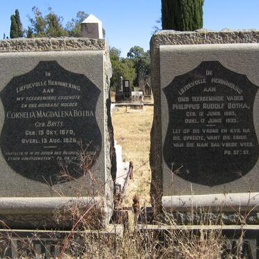 BOTHA Philippus Rudolf 1863-1933 &amp; Cornelia Magdalena BRITS 1870-1926