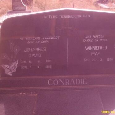 CONRADIE Johannes David 1919-1982 &amp; Winniefred May 1928-?