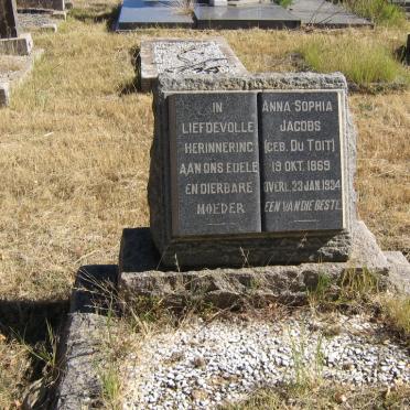 JACOBS Anna Sophia nee DU TOIT 1869-1934