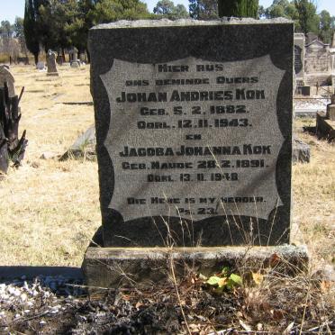 KOK Johan Andries 1882-1943 &amp; Jacoba Johanna NAUDE 1891-1948
