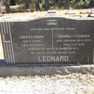 LEONARD Louis H. 1860-1939 &amp; Johanna I.J. JORDAAN 1873-1948