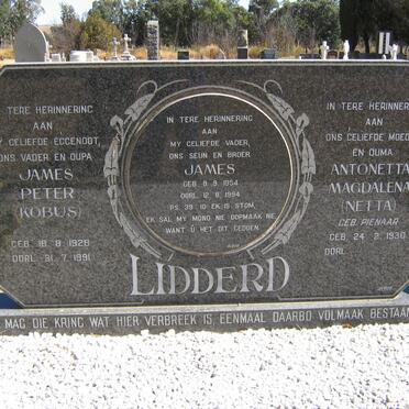 LIDDERD James Peter 1928-1991 &amp; Antonetta Magdalena PIENAAR 1930- :: LIDDERD James 1954-1994