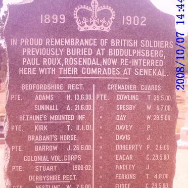 1. Senekal War Memorial 1899-1902