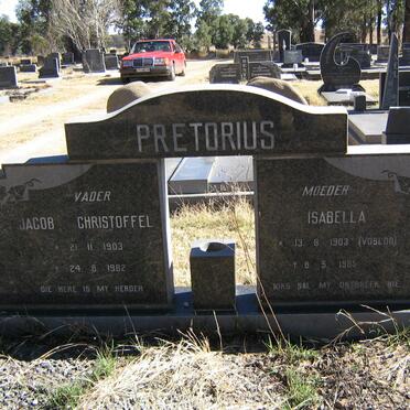 PRETORIUS Jacob Christoffel 1903-1982 &amp; Isabella VOSLOO 1903-1985