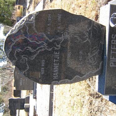 PIETERS Hannetjie nee NEL 1934-1962