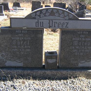 PREEZ Carel, du 1874-1961 &amp; Maria NEL 1881-1961