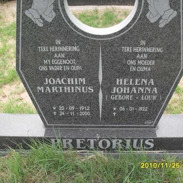 PRETORIUS Joachim Marthinus 1912-2000 &amp; Helena Johanna LOUW 1922