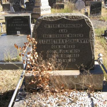SCHALKWYK Elizabeth H., v. nee DE BEER 1875-1955
