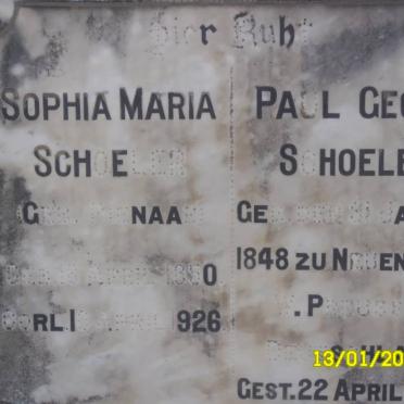 SCHOELER Paul Georg 1848-1937 &amp; Sophia Maria PIENAAR 1850-1926