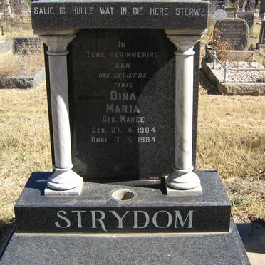 STRYDOM Dina Maria nee MAREE 1904-1984