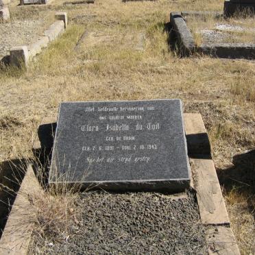 TOIT Clara Isabella, du nee DE BRUIN 1891-1943