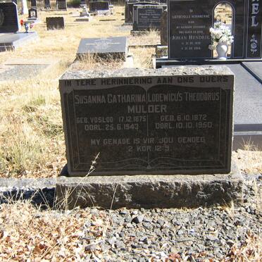 MULDER Lodewicus Theodorus 1872-1950 &amp; Susanna Catharina VOSLOO 1875-1943