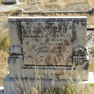 MILES R.E. 1873-? &amp; W.L.A. WEBB 1881-1956