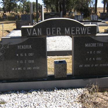 MERWE Hendrik, van der 1907-1978 &amp; Magrietha 1912-1992