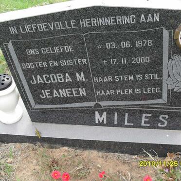 MILES Jacoba M. Jeaneen 1978-2000