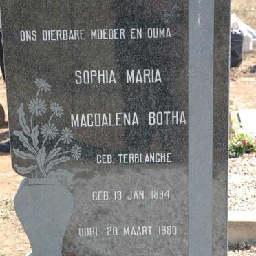 BOTHA Sophia Maria Magdalena nee TERBLANCHE 1894-1980