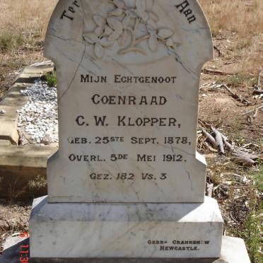 KLOPPER Coenraad C.W. 1878-1912