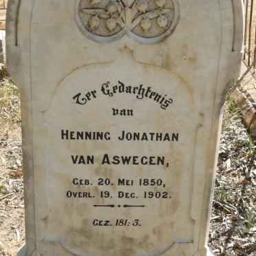 ASWEGEN Henning Jonathan, van 1850-1902