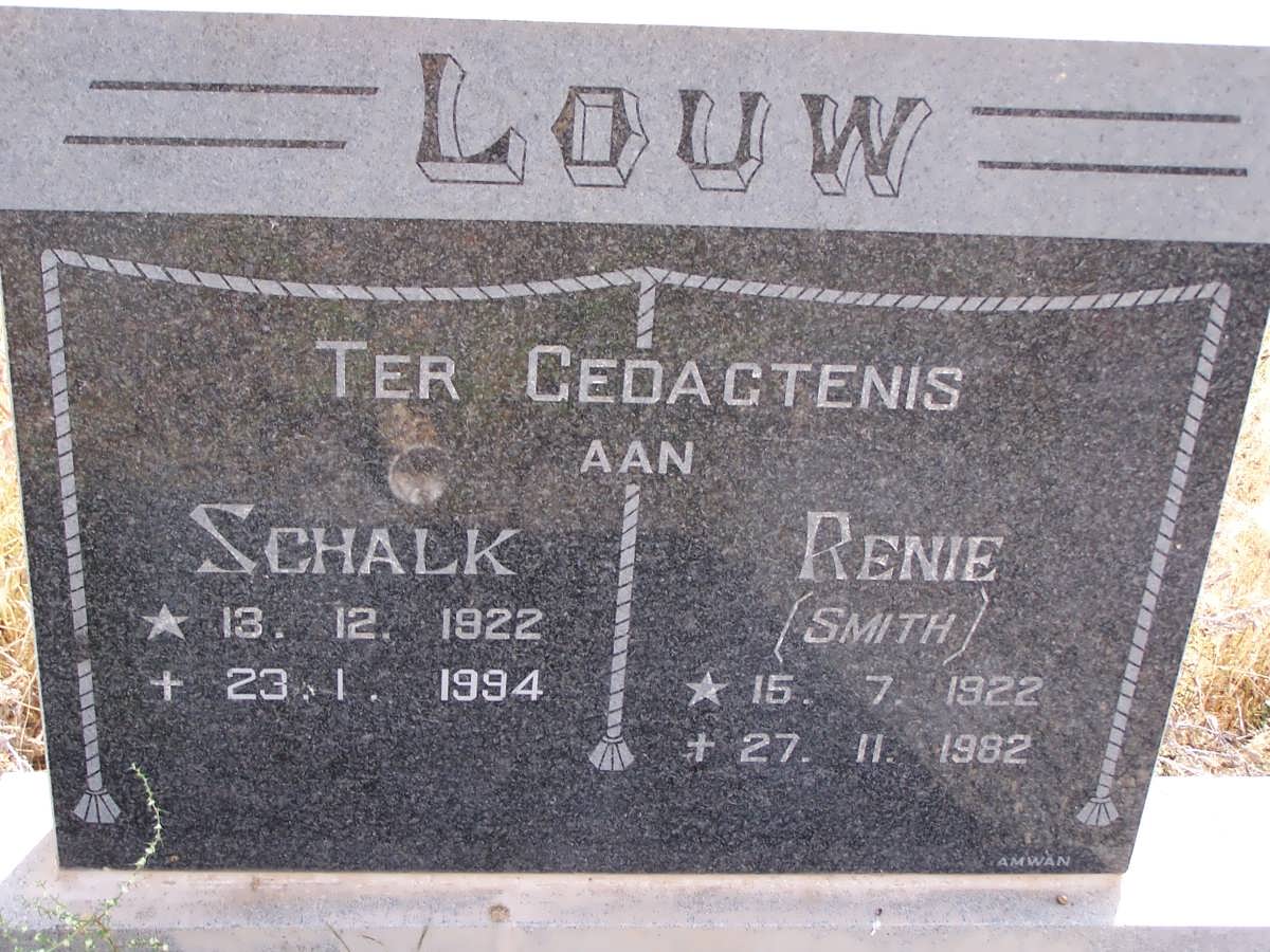 LOUW Schalk 1922-1994 &amp; Renie SMITH 1922-1982