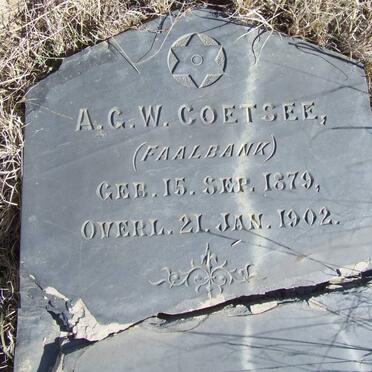 COETSEE A.G.W. 1879-1902