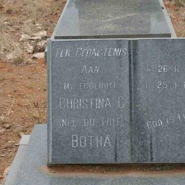 BOTHA Christina Cornelia nee DU TOIT 1907-1979