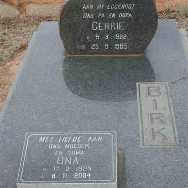 BIRK Gerrie 1922-1985 &amp; Una 1929-2004