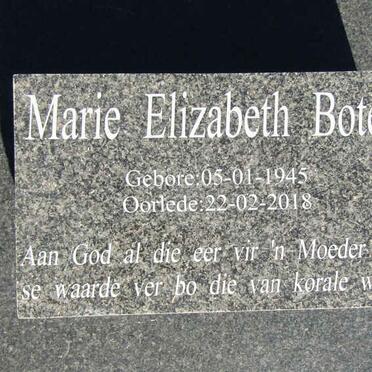 BOTES Jannie 1938-2014 &amp; Marie Elizabeth 1945-2018