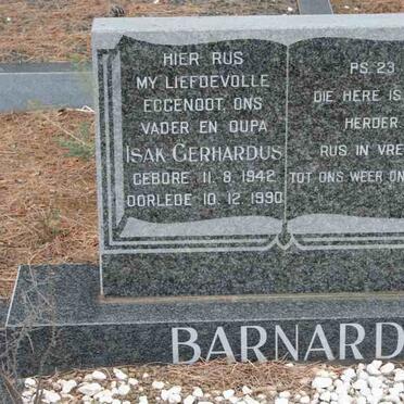 BARNARD Isak Gerhardus 1942-1990