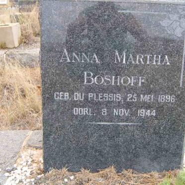 BOSHOFF Anna Martha nee DU PLESSIS 1896-1944