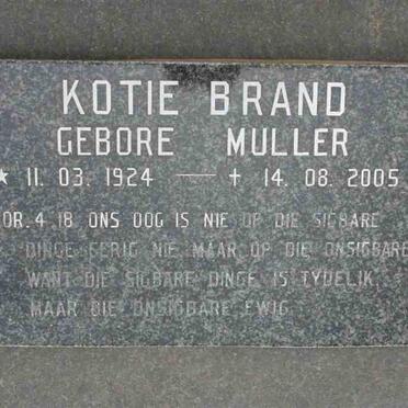 BRAND J.J.L. 1925-1972 &amp; Kotie MULLER 1924-2005