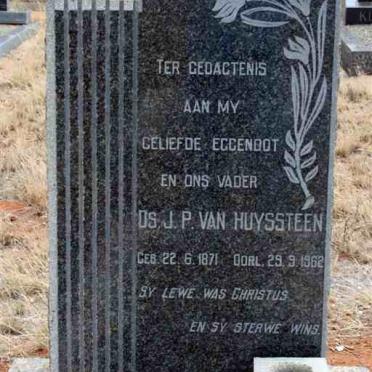 HUYSSTEEN J.P., van 1871-1962