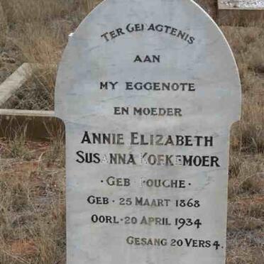 KOEKEMOER Annie Elizabeth Susanna nee FOUCHE 1868-1934