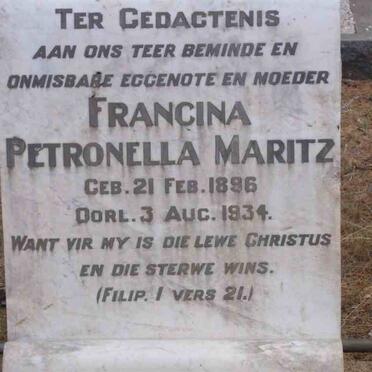 MARITZ Francina Petronella 1896-1934