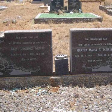 MEIRING Carel Johannes 1891-1957 &amp; Martha Maria G. 1901-1990