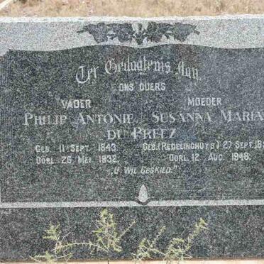 PREEZ Philip Antonie, du 1843-1932 &amp; Susanna Maria REDELINGHUYS 1857-1948