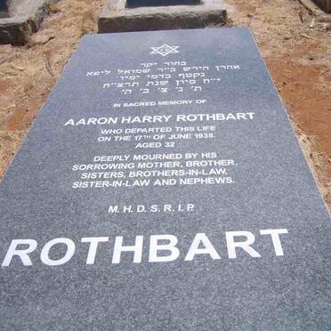 ROTHBART Aaron Harry -1938