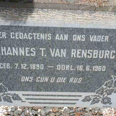 RENSBURG Johannes T., van 1890-1960