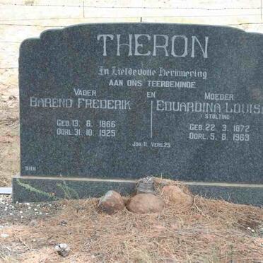 THERON Barend Frederik 1866-1925 &amp; Eduardina Louisa STULTING 1872-1963